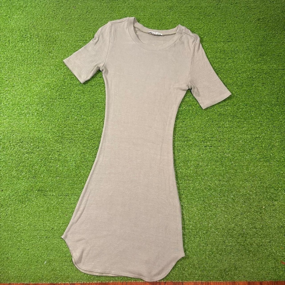 Vintage Y2K Charlotte‎ Russe Bodycon Shirt Dress Ribbed Long Top Size M